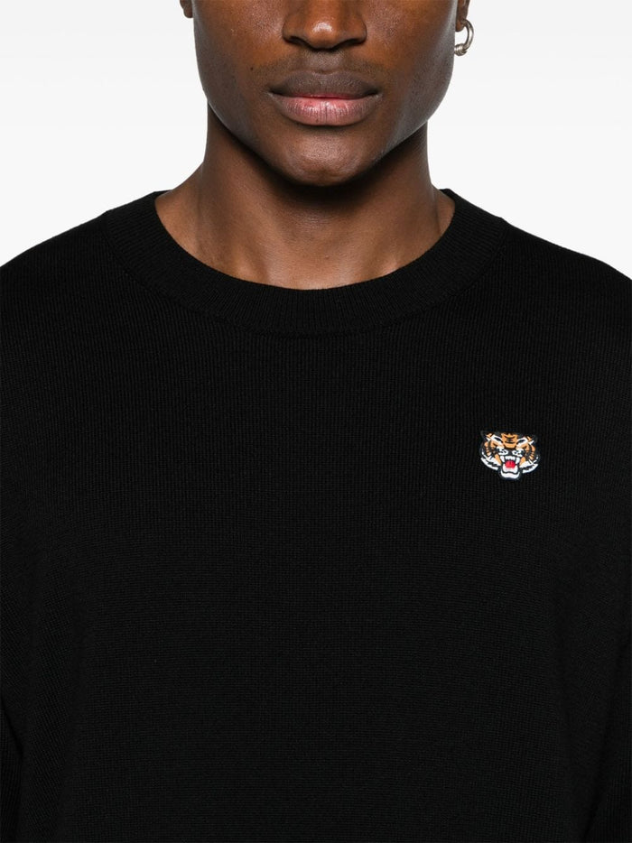 Kenzo Men's Black Sweater Tiger Crest 4