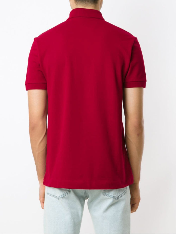 Lacoste Men's Red Polo Shirt with Tonal Crocodile Embroidery 3