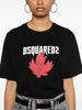 Dsquared2 Black Women's T-shirt with Leaf Logo 4