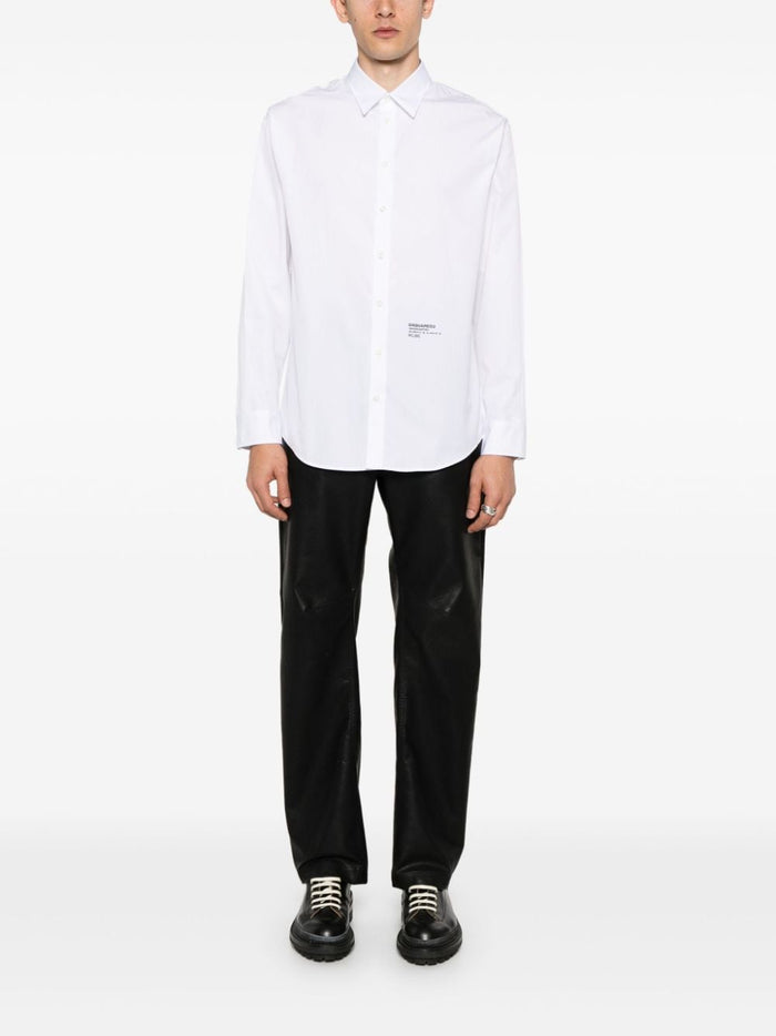 Dsquared2 White Men's Shirt Logo Coordinates 1