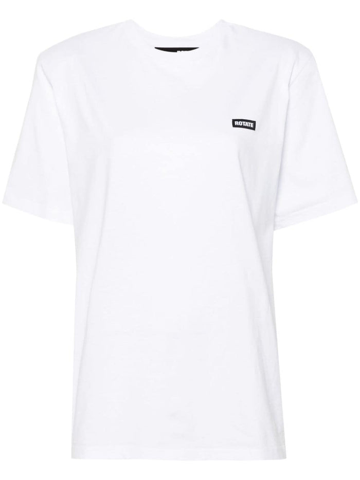 Rotate T-shirt Bianco Donna Micro Patch Logo 5