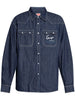 Kenzo Camicia Blu Uomo Denim Tasca Logo 5