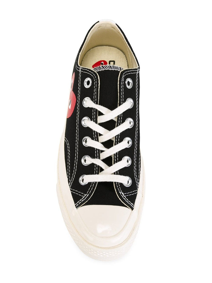 Comme Des Garcons Play Shoe Black Unisex Chuck 70 Heart Red Low  4