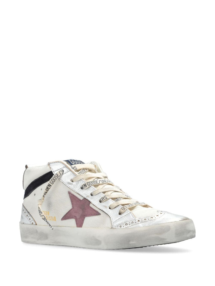 Golden Goose Scarpa Bianco Donna Mid Star Laminated 5