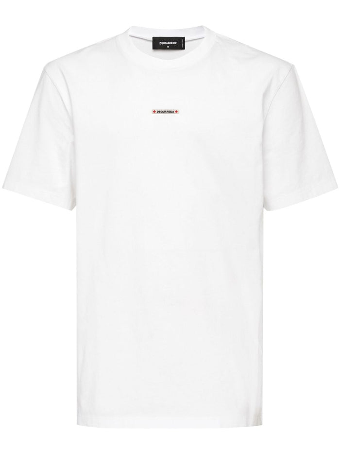 Dsquared2 White Men's T-shirt with Logo Application 1