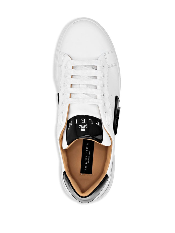 Philipp Plein Scarpa Bianco Uomo Placca Logo a Contrasto 3