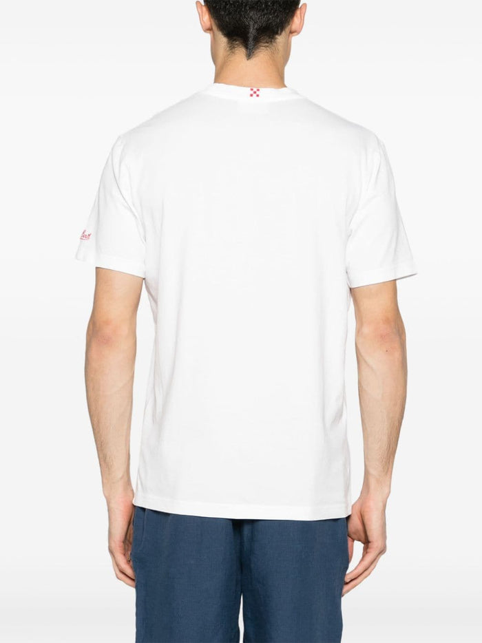 Mc2 Saint Barth White Men's T-shirt with drama motif 3