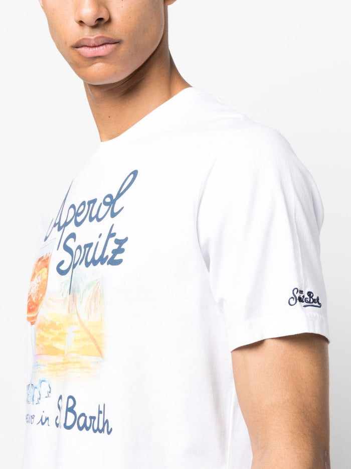 Mc2 Saint Barth Herren T-Shirt „Aperol Spritz“ in weiß 4