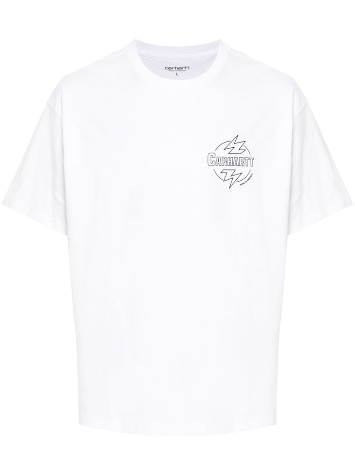 Carhartt Men's White T-shirt Lightning Logo Print 5