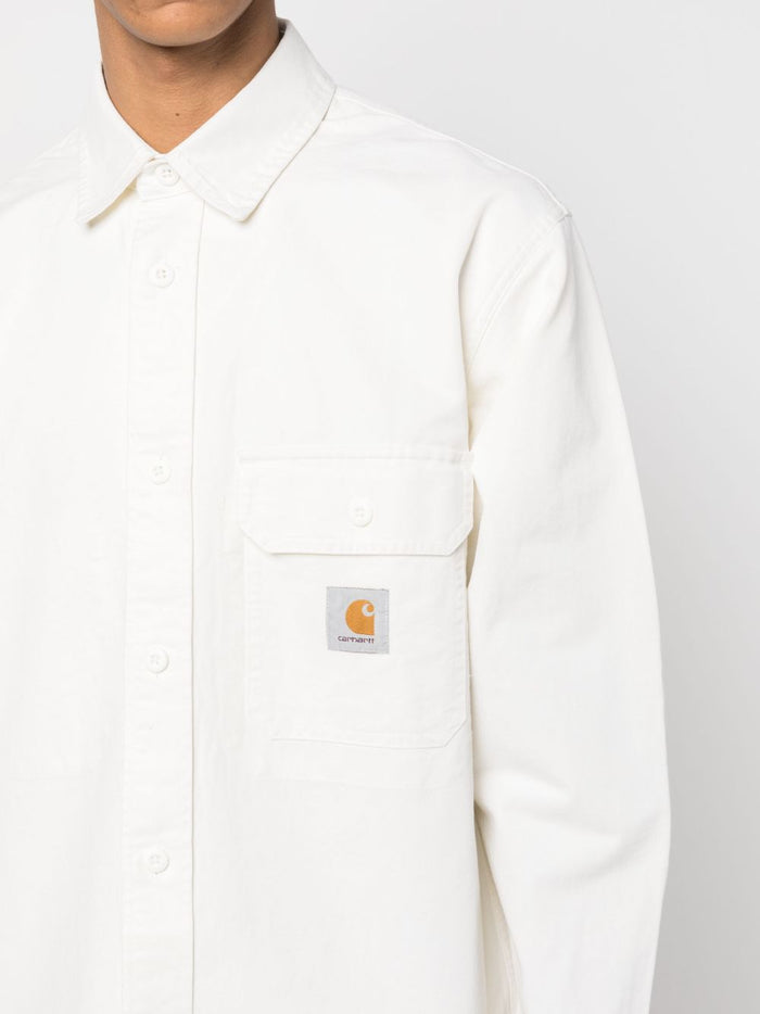 Carhartt White Men's Shirt with Flap Pocket 4