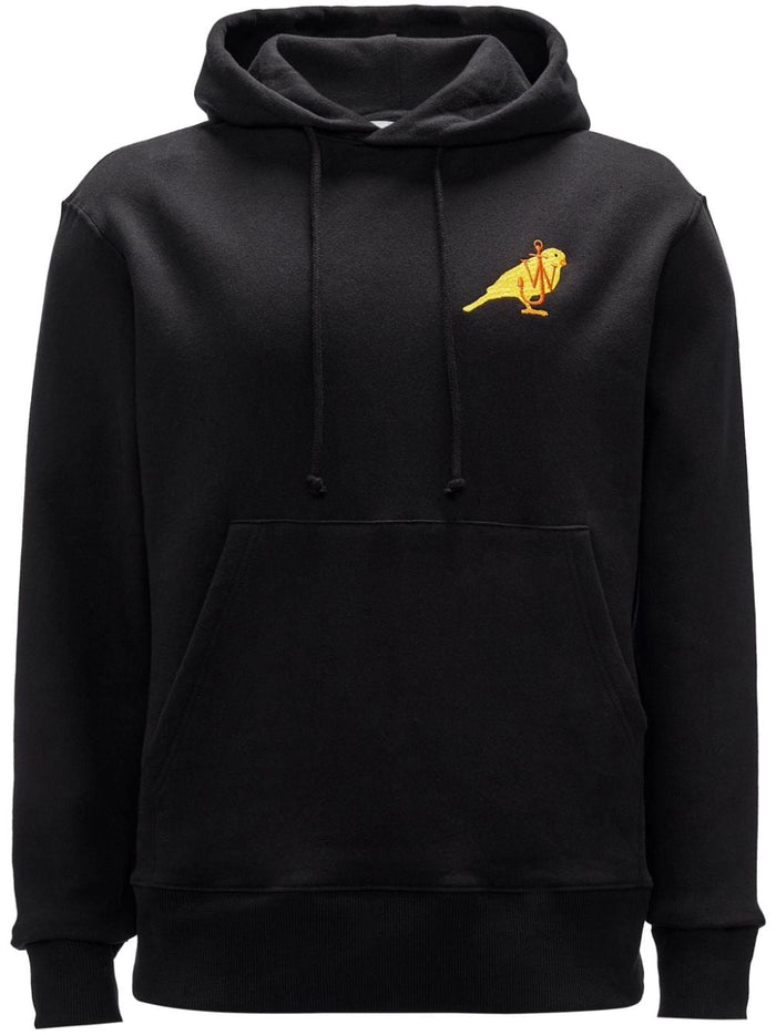 Jwanderson Men's Black Sweatshirt with Bird Embroidery 4