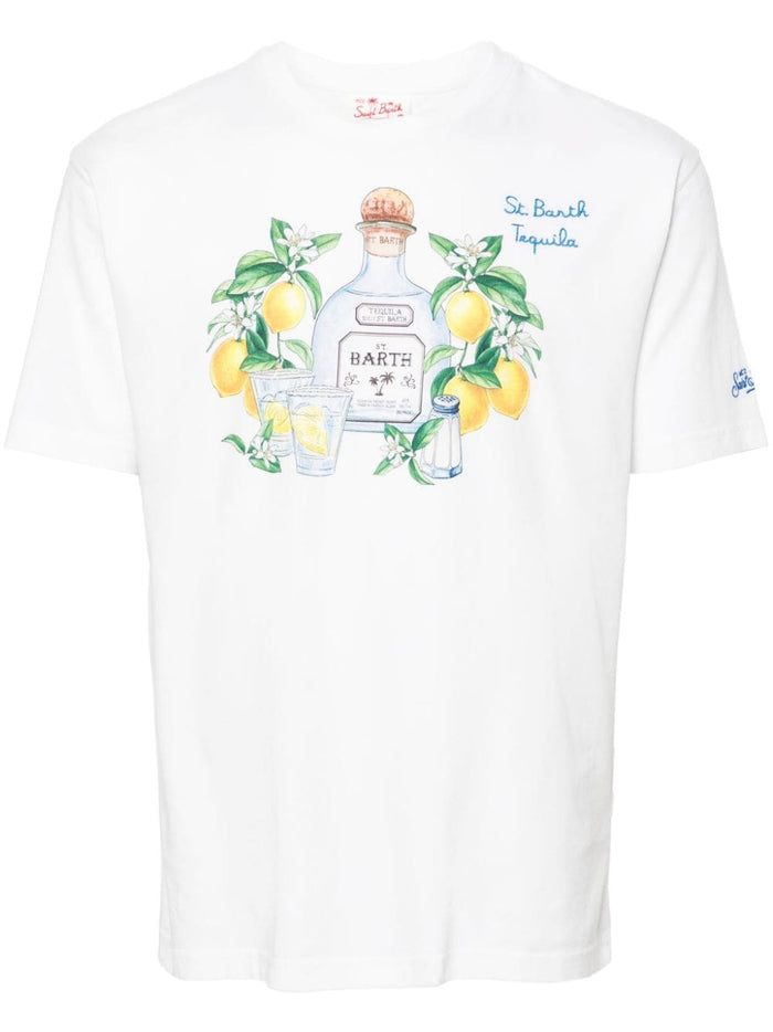 Mc2 Saint Barth T-shirt Bianco Uomo Stampa Bottiglia Tequila 5