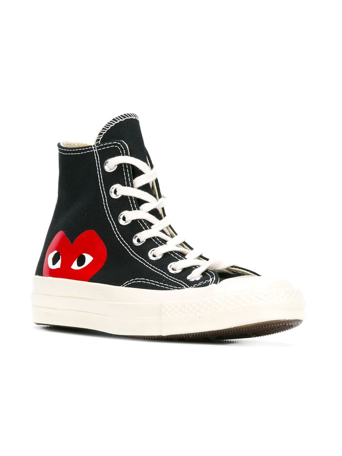 Comme Des Garcons Play Shoe Black Unisex Chuck 70 Heart Red High  2