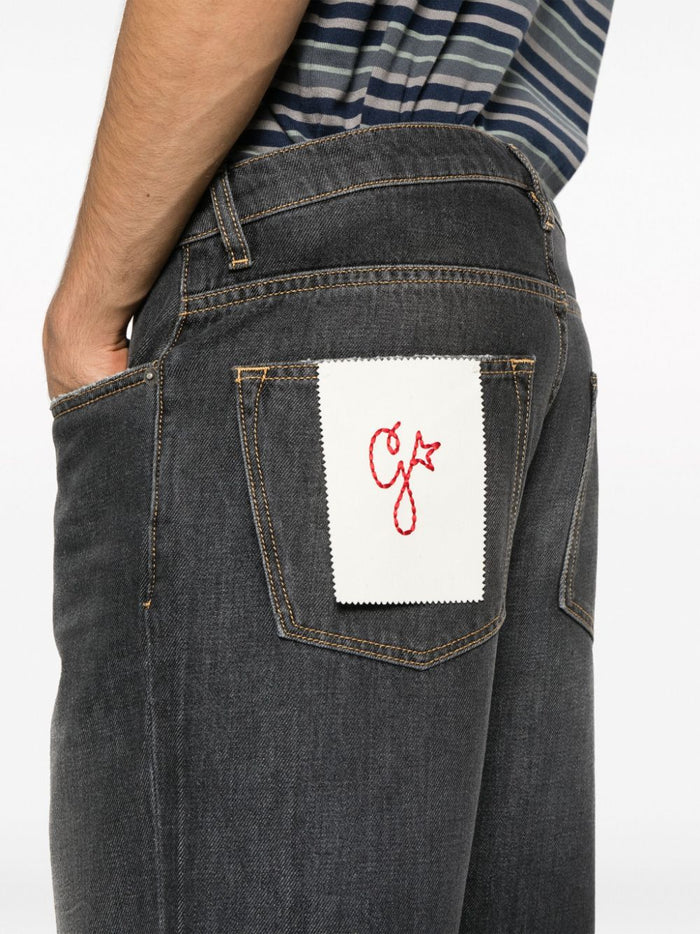 Golden Goose Jeans Nero Uomo Patch Logo 4