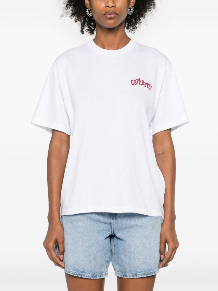 Carhartt T-shirt Bianco Donna Cuore sul Retro 1