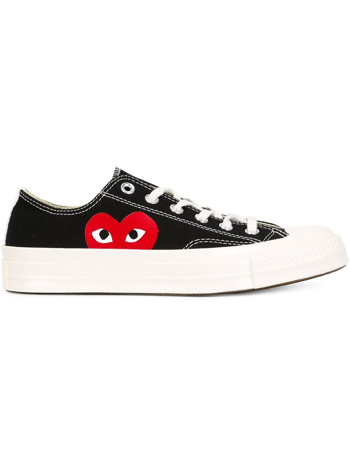 Comme Des Garcons Play Shoe Black Unisex Chuck 70 Heart Red Low  1