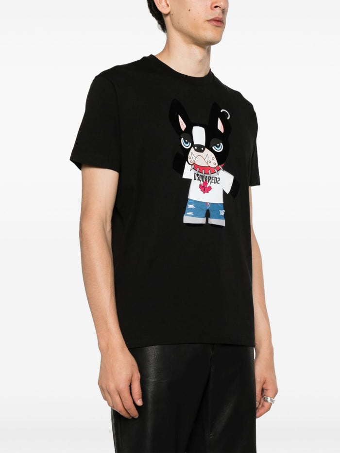 Dsquared2 French Bulldog Black Men's T-shirt 2