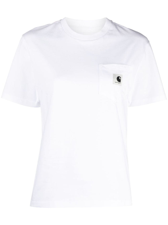 Carhartt White Women's T-shirt Pocket Logo Patch 1