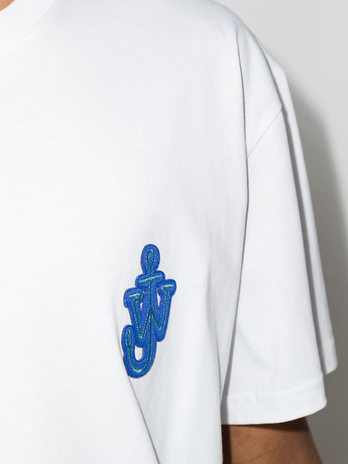 Jwanderson White Men's T-shirt with Logo Embroidery 4