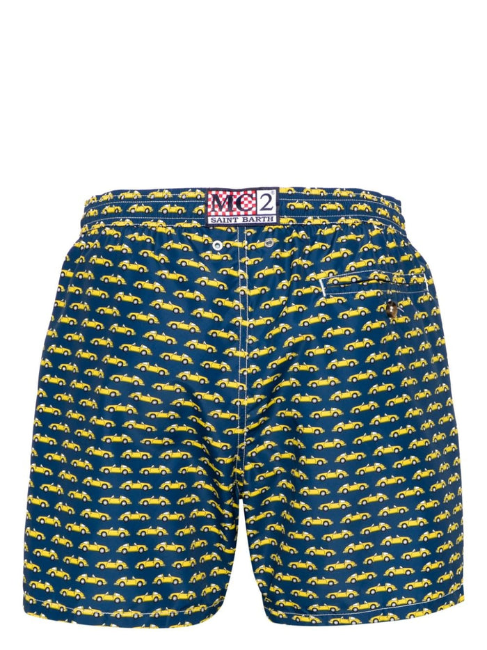 Mc2 Saint Barth Boxer Blu Uomo Motivo Automobili 2