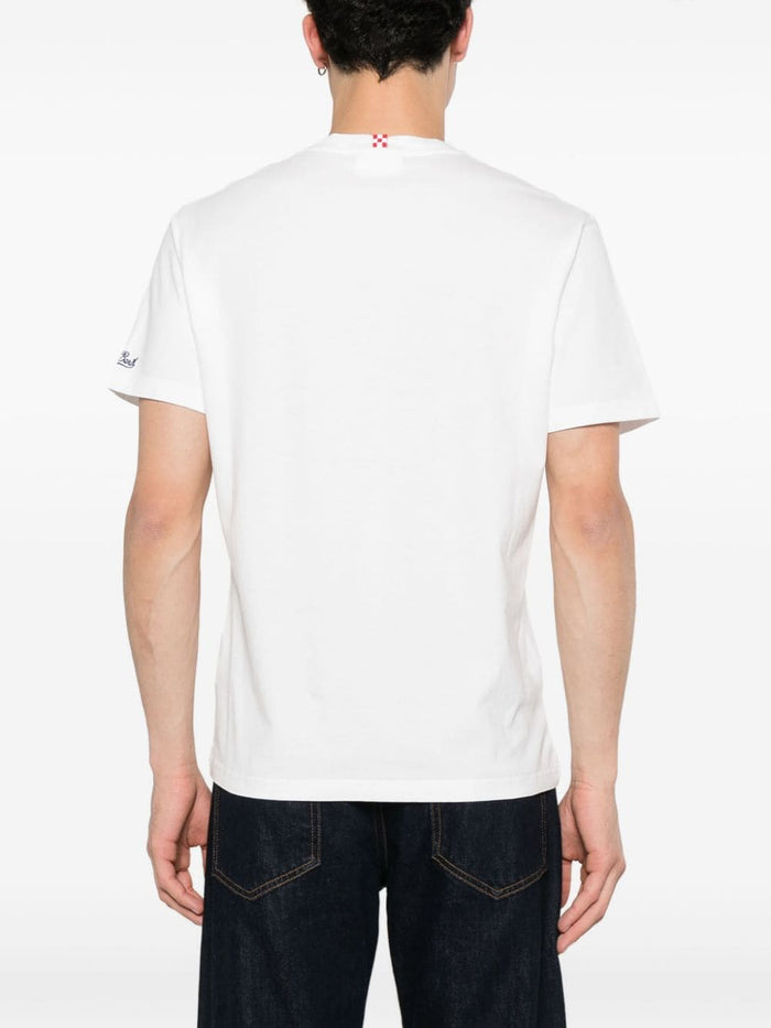 Mc2 Saint Barth T-shirt Bianco Uomo Nel Bere e Nel Mare 3