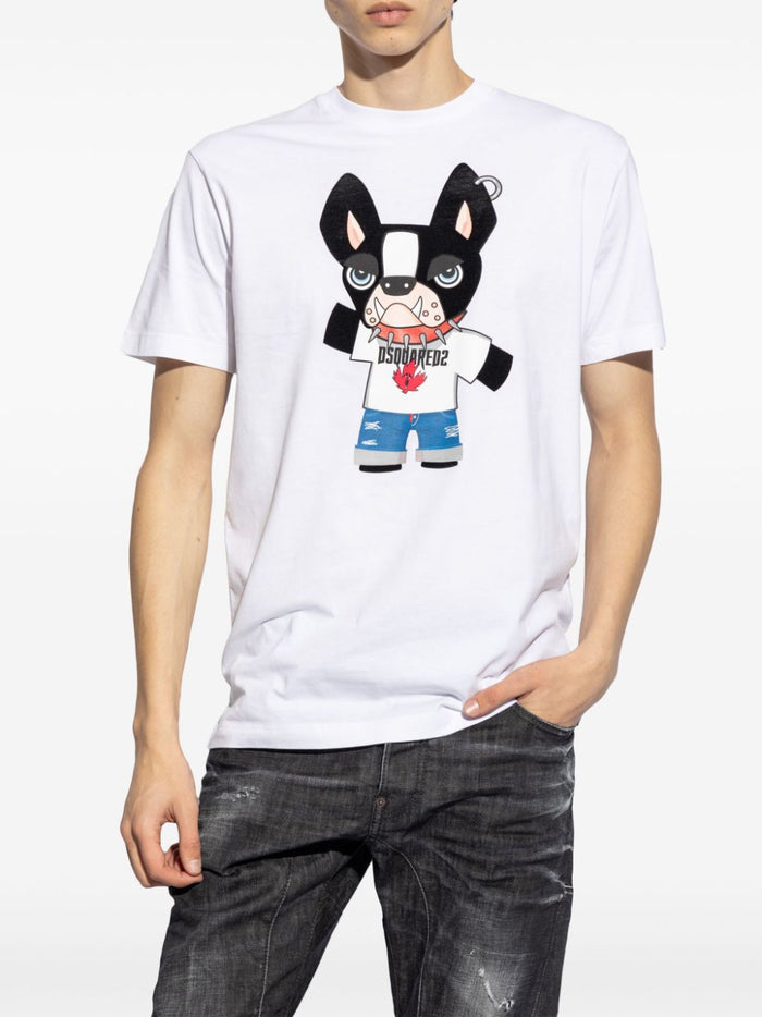 Dsquared2 T-shirt Bianco Uomo Bulldog Francese 2