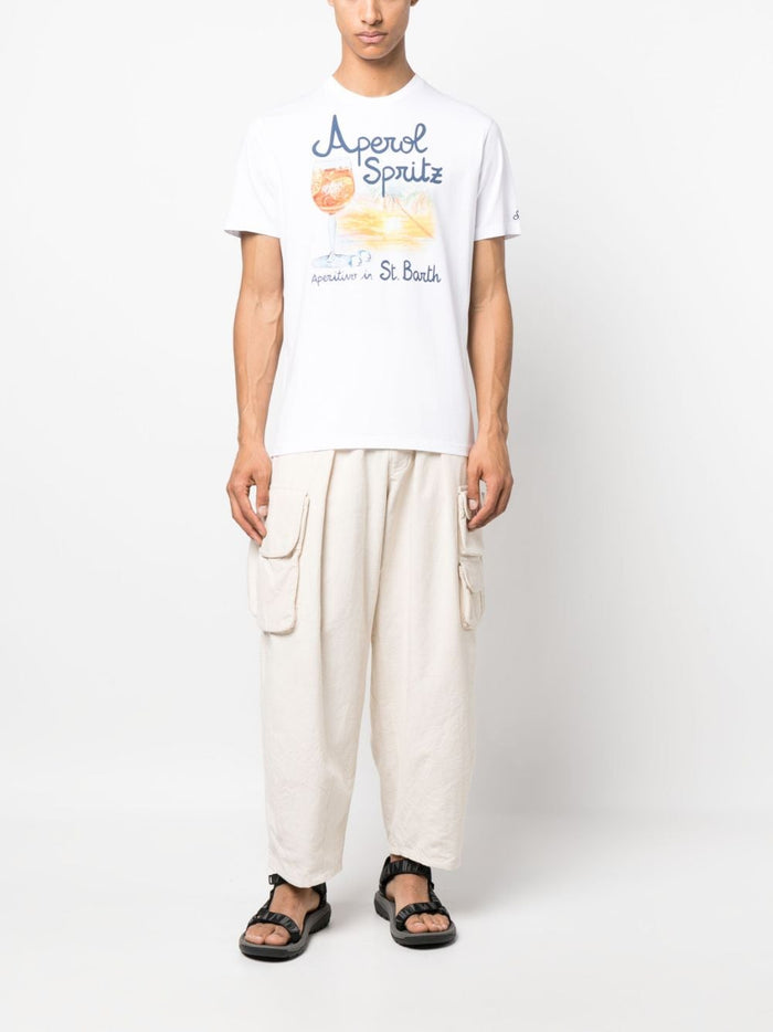 Mc2 Saint Barth Herren T-Shirt „Aperol Spritz“ in weiß 1