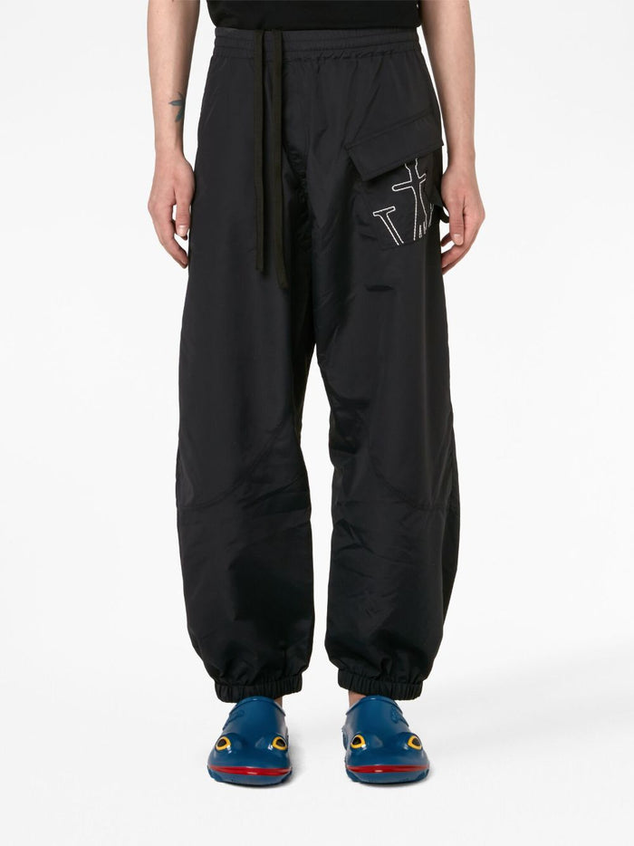 Jwanderson Black Men's Trousers with Logo Print 3