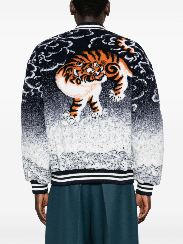Kenzo Multicolored Men's Teddy Jacket with Tiger Pattern 3