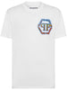 Philipp Plein T-shirt Bianco Uomo Logo Strass Multicolor 5