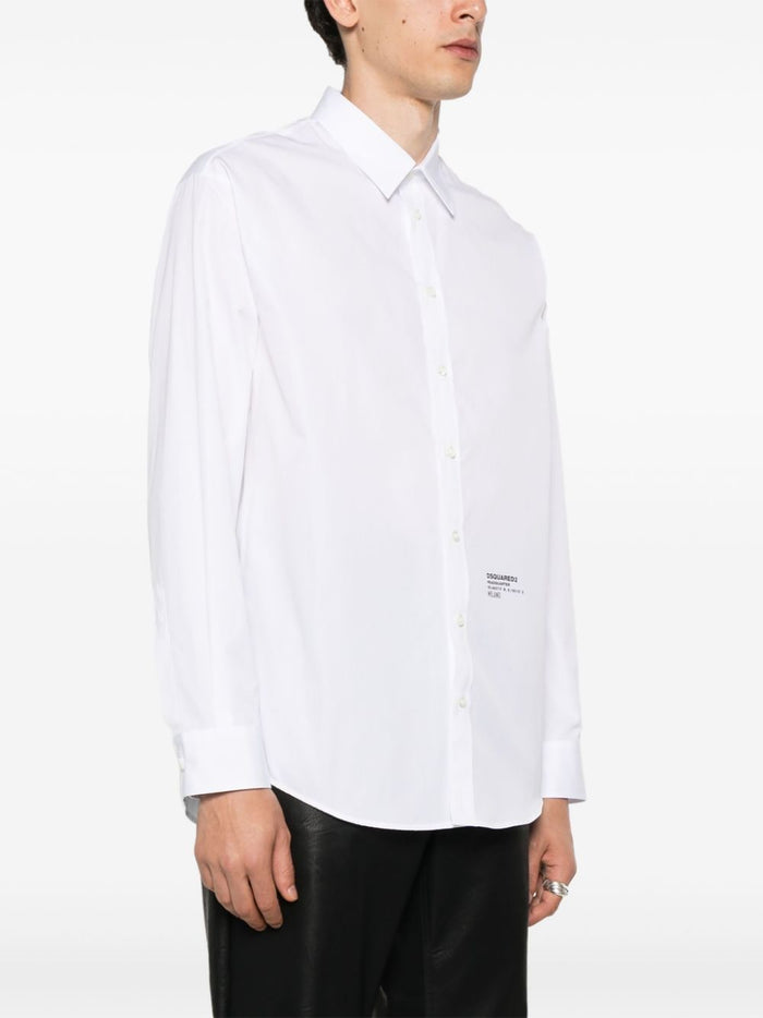 Dsquared2 White Men's Shirt Logo Coordinates 2