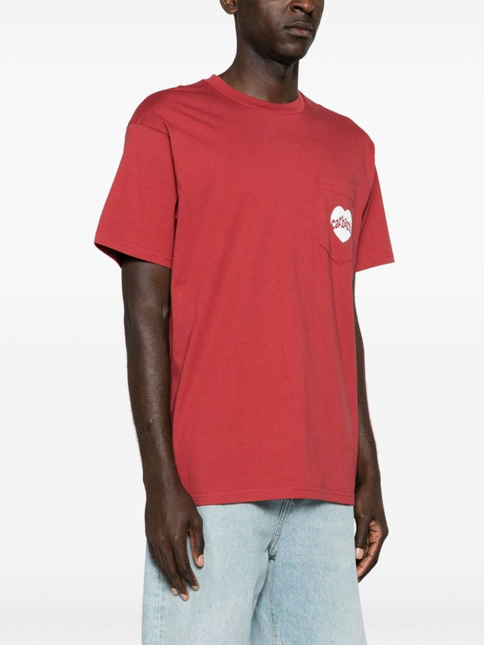 Carhartt Red Men's T-shirt Pocket with Heart Logo 2