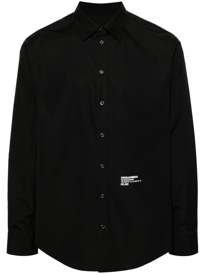 Dsquared2 Men's Black Shirt Logo Coordinates 5