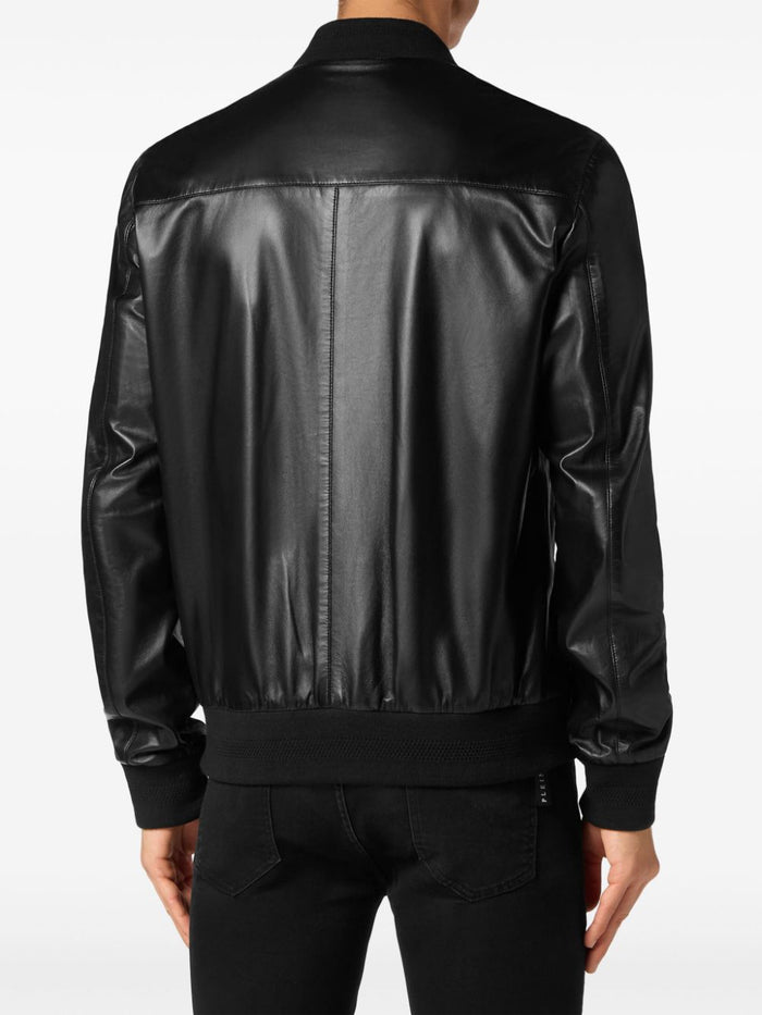 Philipp Plein Giubbotto Nero Uomo Bomber Pelle 2