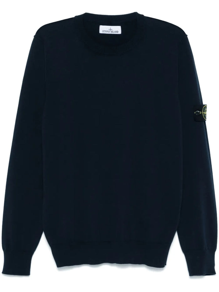 Stone Island Men's Blue Patch Logo Jumper 5
