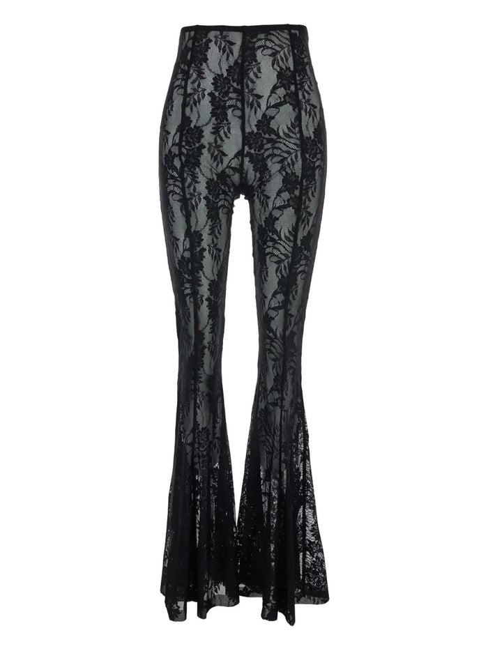 Norma Kamali Pantalone Nero Donna Pizzo 1