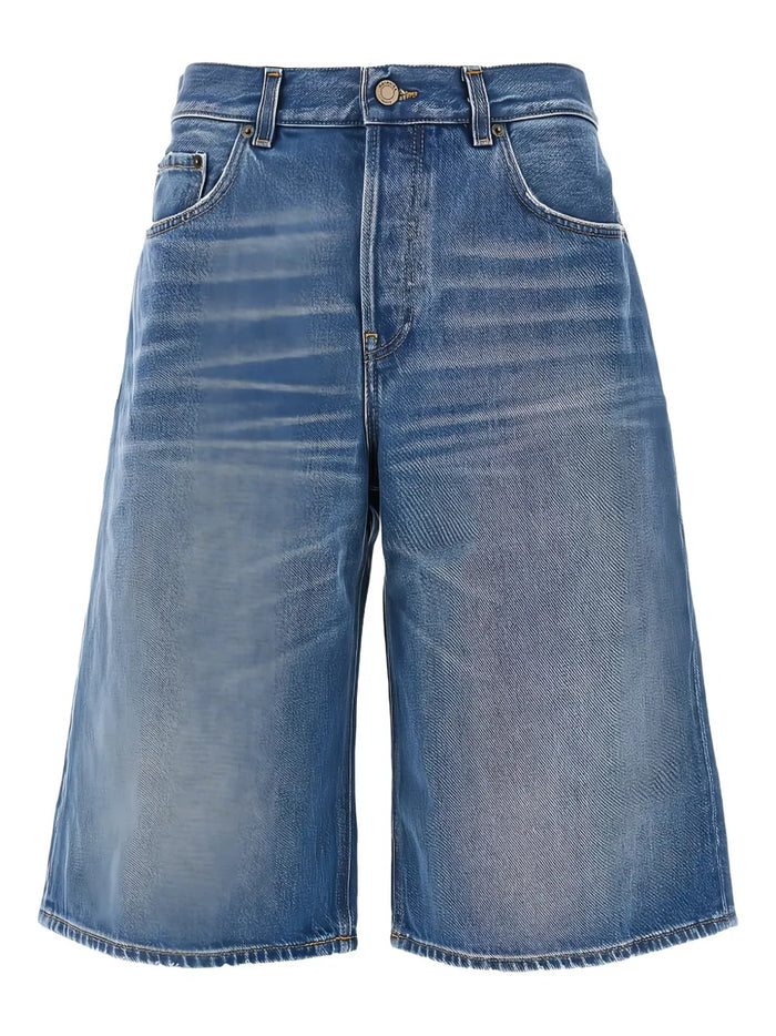 Haikure Shorts Blu Donna con Sbaffature 1
