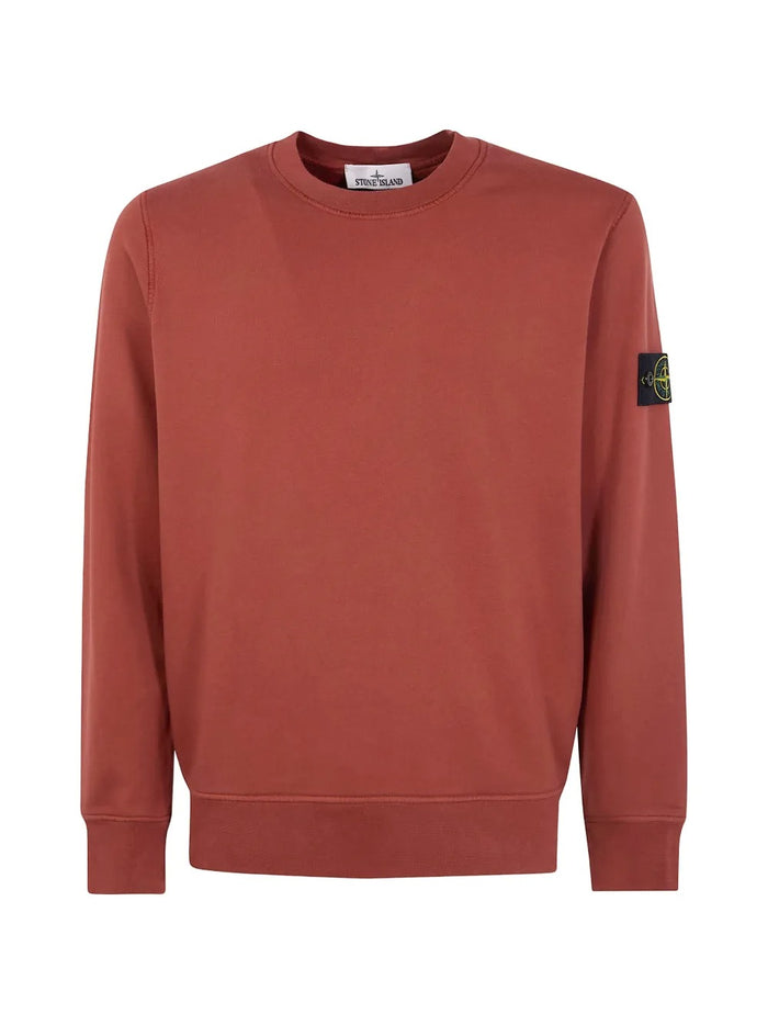 Stone Island Felpa Rosso Uomo Scollo Tondo 1