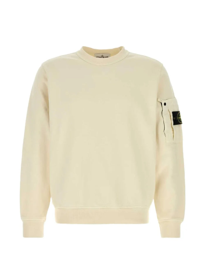 Stone Island Men's Ivory Crewneck Sweatshirt 1