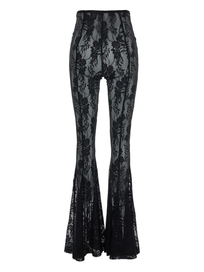 Norma Kamali Pantalone Nero Donna Pizzo 2