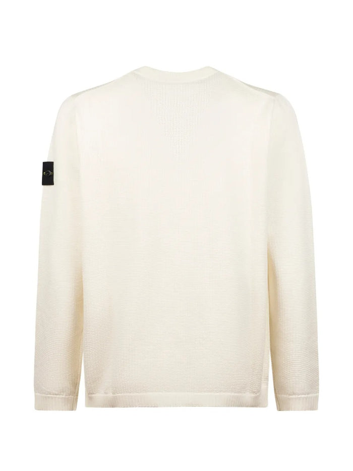 Stone Island Maglia Bianco Uomo Girocollo 2