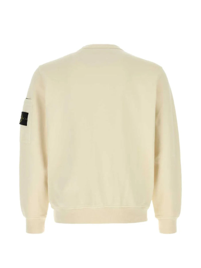 Stone Island Men's Ivory Crewneck Sweatshirt 2