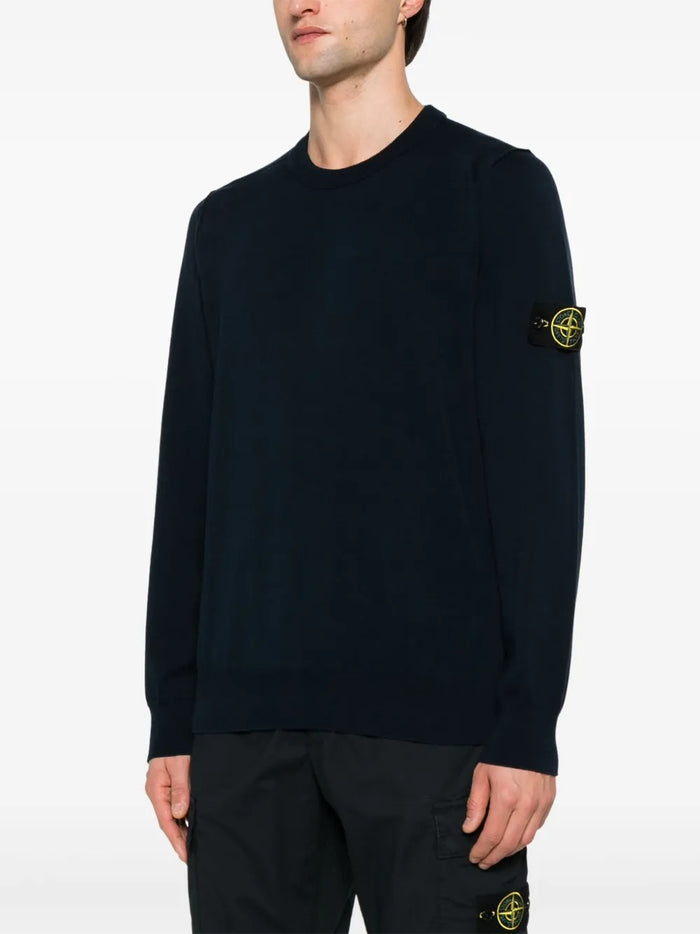Stone Island Men's Blue Patch Logo Jumper 1
