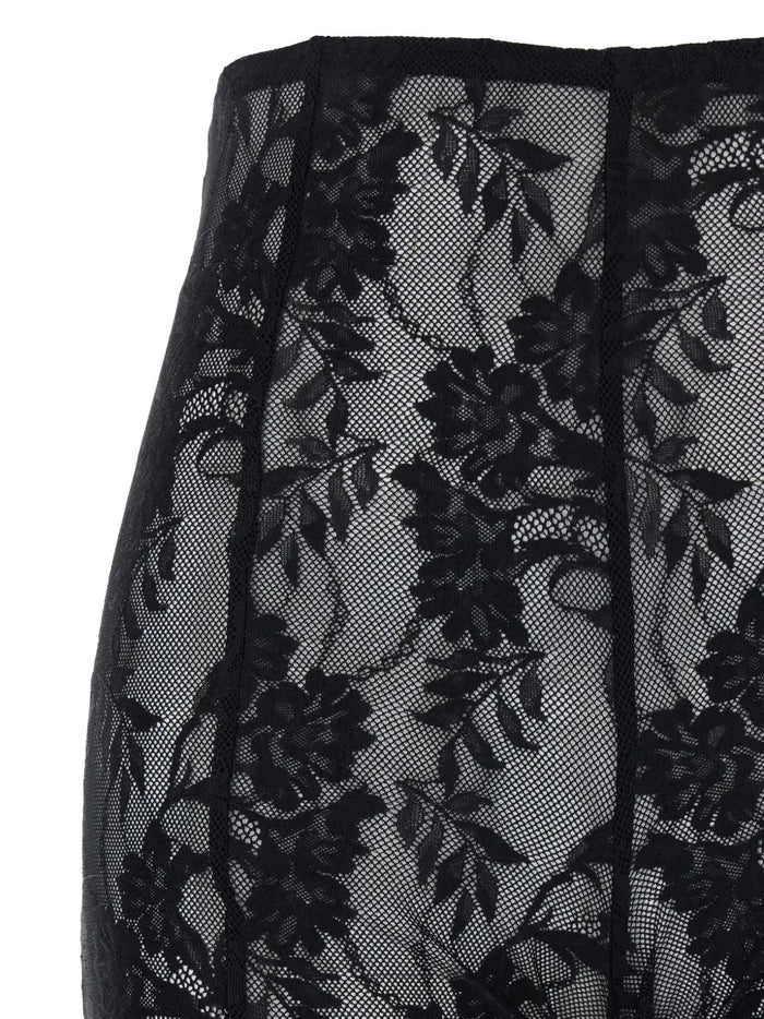 Norma Kamali Pantalone Nero Donna Pizzo 3