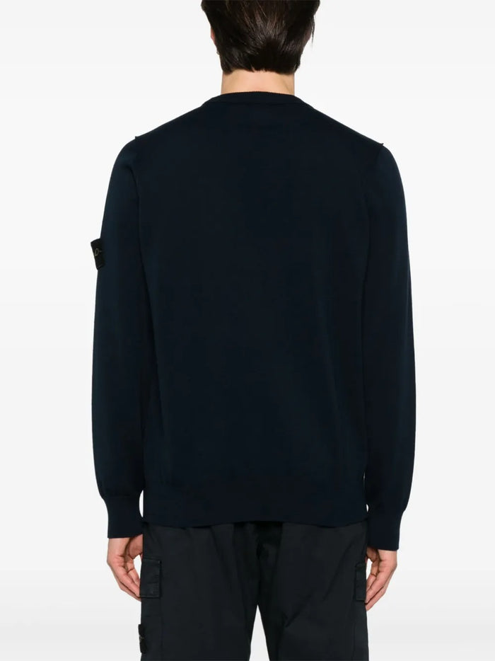 Stone Island Men's Blue Patch Logo Jumper 3