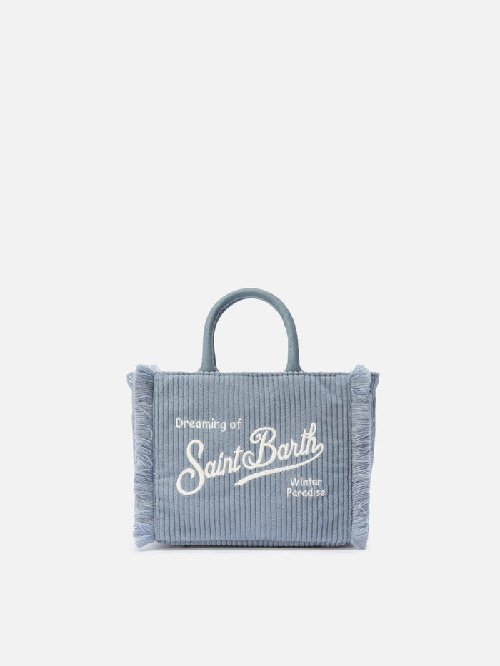 Mc2 Saint Barth Borsa Azzurro Donna Vanity Mini Corduroy 1