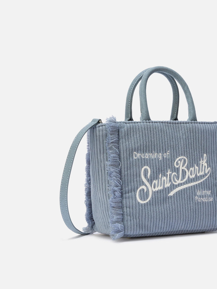 Mc2 Saint Barth Borsa Azzurro Donna Vanity Mini Corduroy 4
