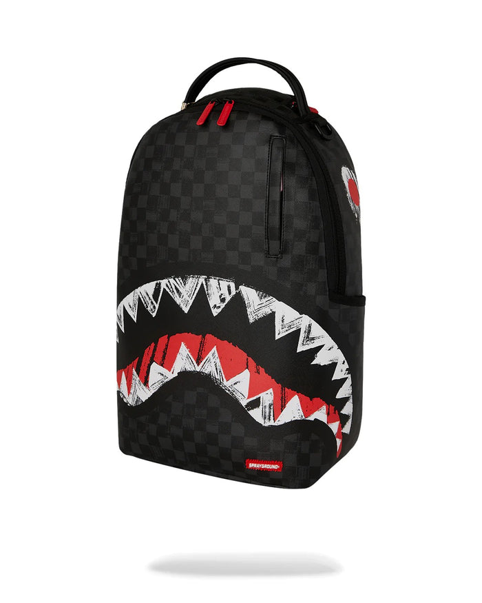 Sprayground Zaino Grigio-Nero Uomo Scribble Shark 2