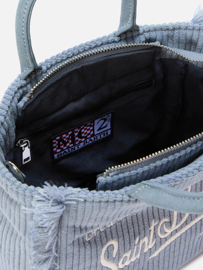 Mc2 Saint Barth Borsa Azzurro Donna Vanity Mini Corduroy 5