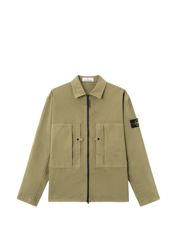 Stone Island Men's Green Zip Overshirt 5